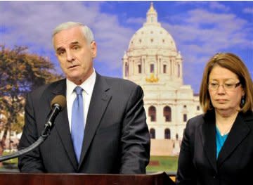 Mark Dayton with running mate Yvonne Prettner Solon