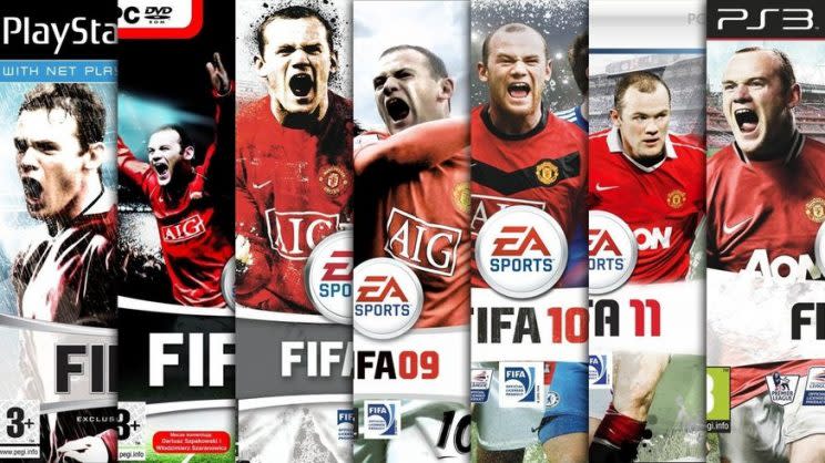 <p>Zwischen 2006 und 2012 war er in England sieben Mal in Serie auf dem Cover der FIFA-Spielreihe. (Screenshot Yahoo Sports)</p>