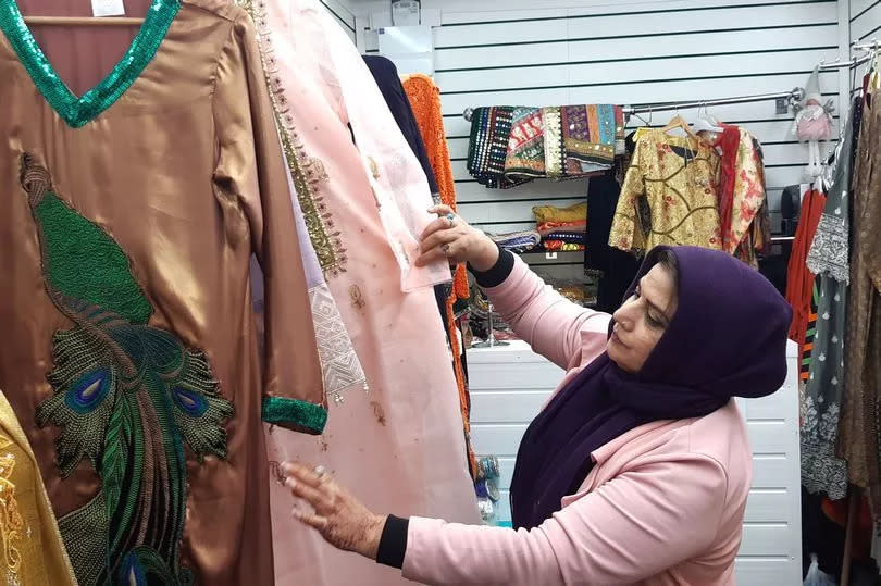 Saima Sherif in her newly opened Rang Daye women's clothing shop on Lodge Lane in Toxteth (Image: Patrick Graham/Liverpool ECHO)
