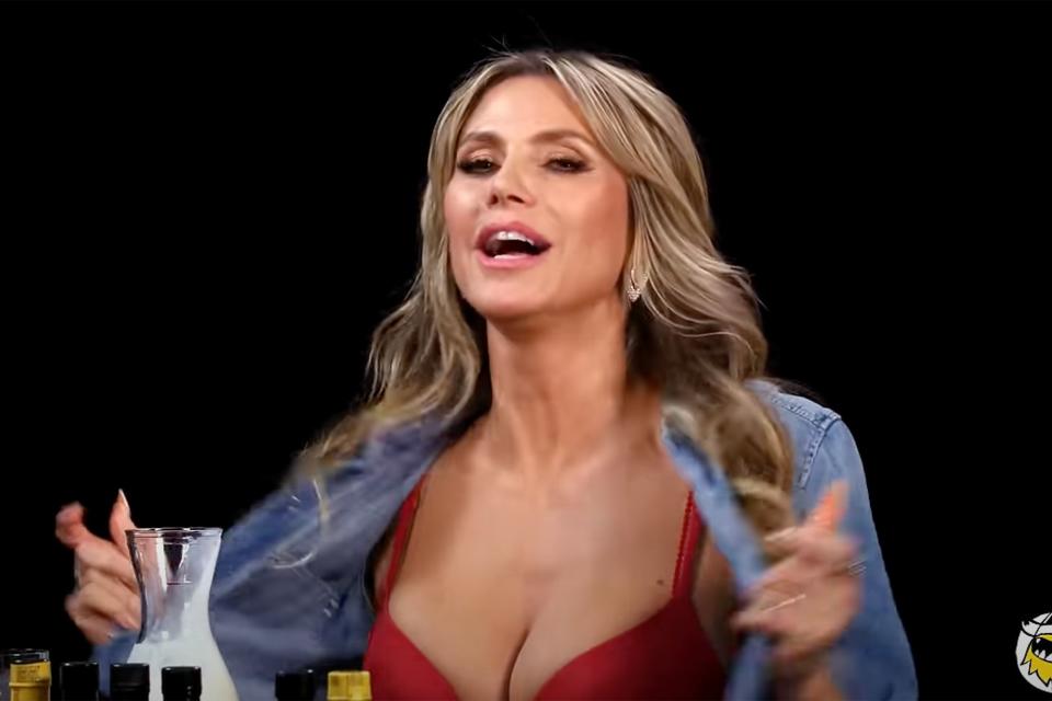 <p>First We Feast</p> Heidi Klum on The Hot Ones 