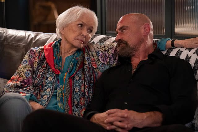 <p>Virginia Sherwood/NBC/NBCU Photo Bank via Getty</p> Christopher Meloni and Ellen Burstyn on 'Law & Order: Organized Crime'