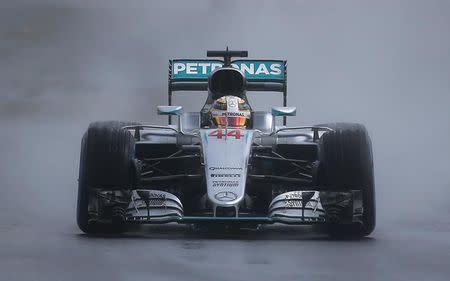 Hungary Formula One - F1 - Hungarian Grand Prix 2016 - Hungaroring, Hungary - 23/7/16 Mercedes' Lewis Hamilton during qualification REUTERS/Laszlo Balogh