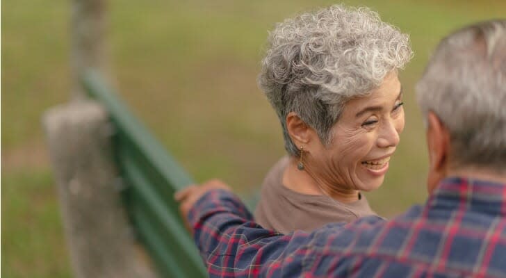 Woman on park bench