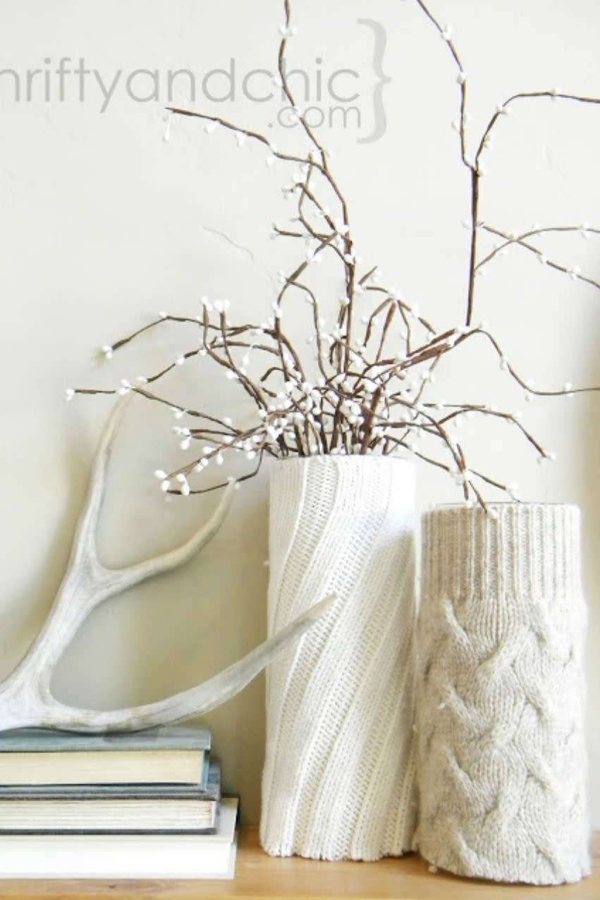 Cozy Vase Winter Centerpiece