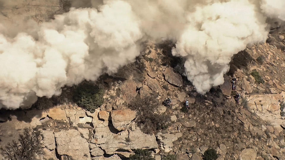 The Lila Canyon Mine fire burning in East Carbon, Utah in September 2022. (KSL)