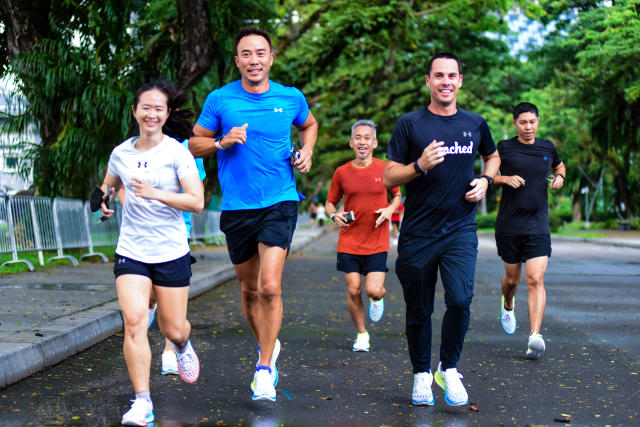 Allan Wu and participants at the Under Armour running clinic. PHOTO: Under Armour