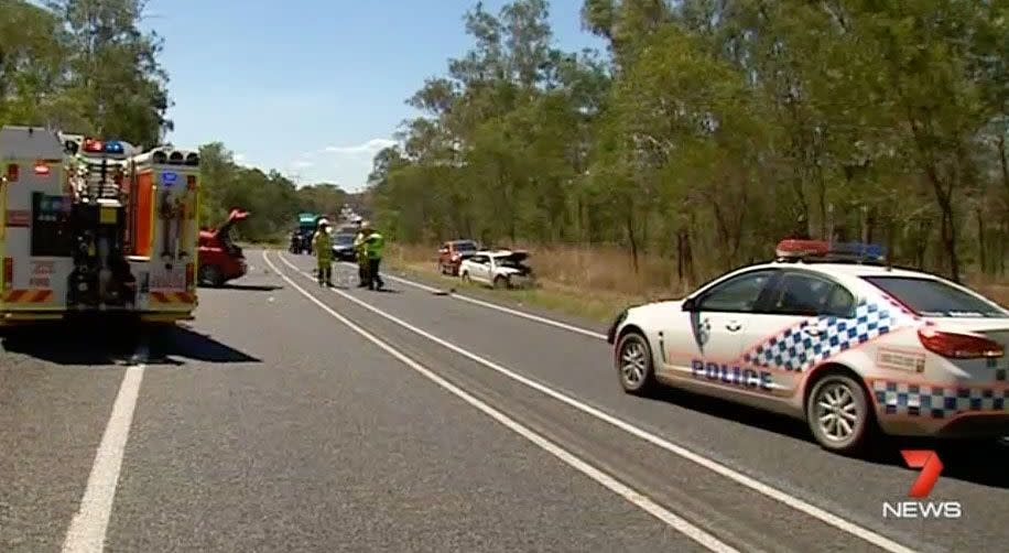 A man aged 65 and a 59-year-old woman were taken to Bundaberg Hospital with chest, back and shoulder injuries. Source: 7 News.