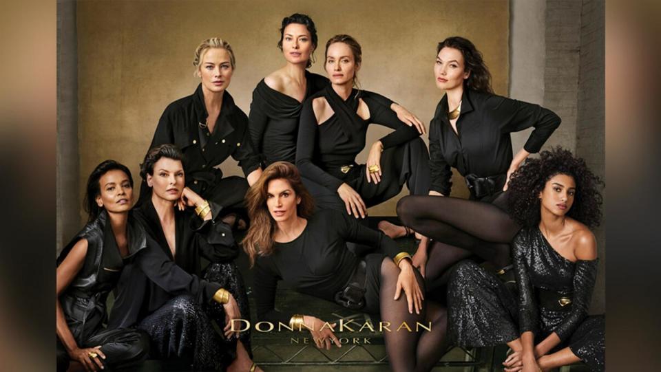 PHOTO: Cindy Crawford, Linda Evangelista, Amber Valletta, Shalom Harlow, Carolyn Murphy, Imaan Hammam, Karlie Kloss, and Liya Kebede come together for the first time to share inspiring tributes of Donna Karan's influence (Donna Karan New York)