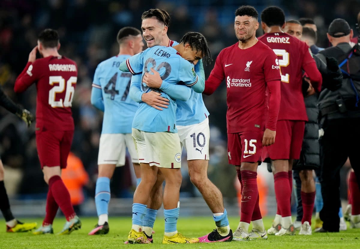 Man City came out on the right side of a five-goal thriller in their first game back after the World Cup  (Manchester City FC via Getty Ima)