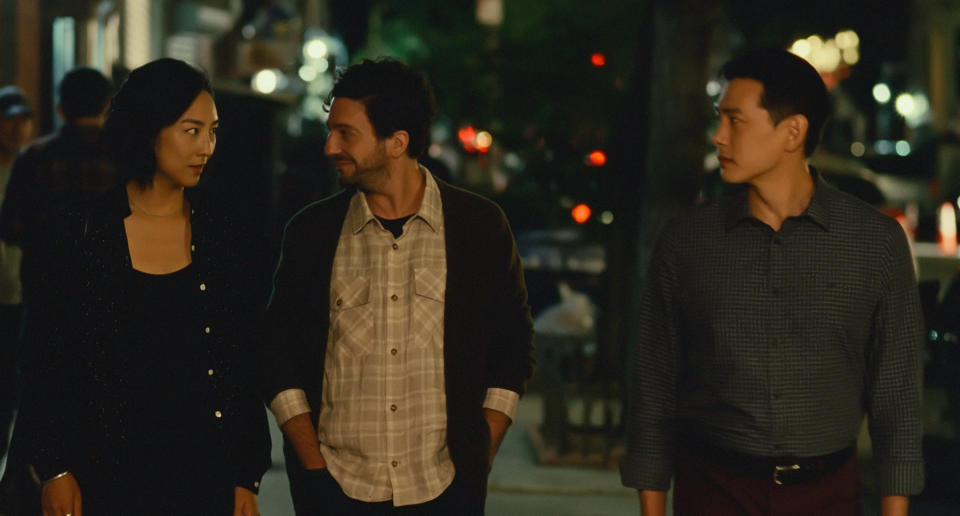 Greta Lee, John Magaro and Teo Yoo in ‘Past Lives.’