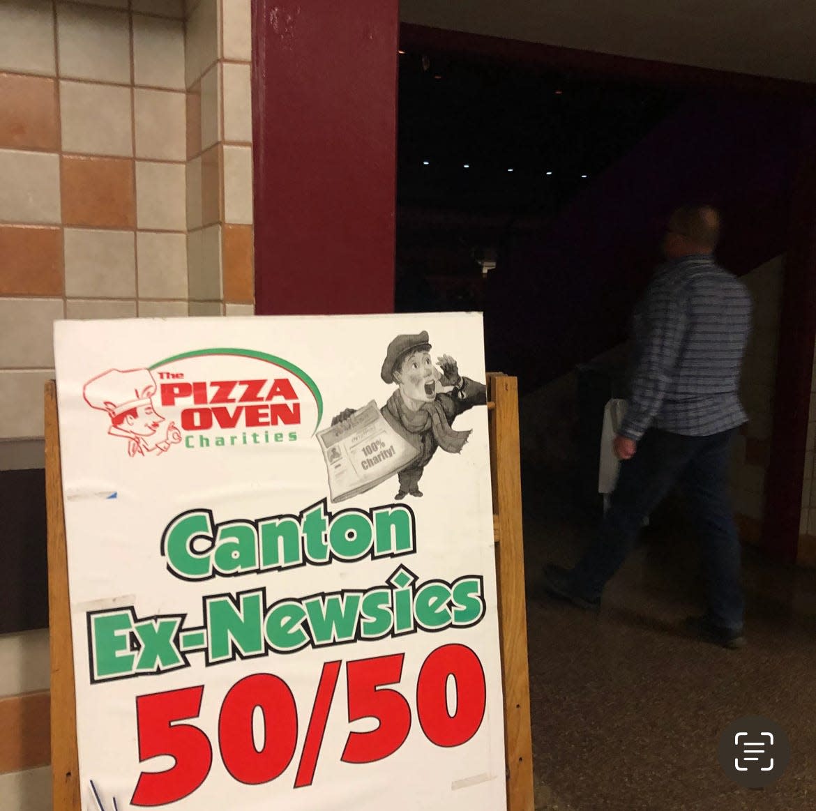 The Pizza Oven Charities Benefit Dance for the Canton Ex-Newsboys includes a 50/50 raffle raising money for the "Ex-Newsies" to buy clothing and shoes for school children in need.