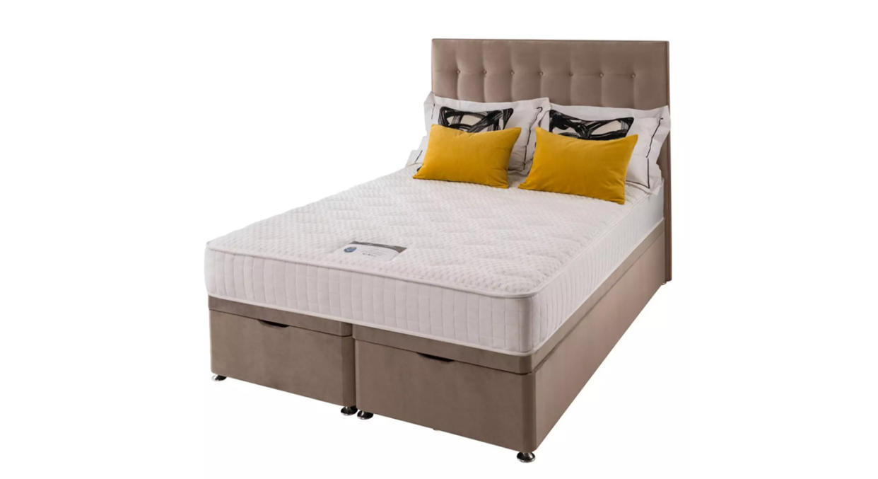 Silentnight Mila Velvet 1000 Memory Ottoman Storage Bed with Headboard