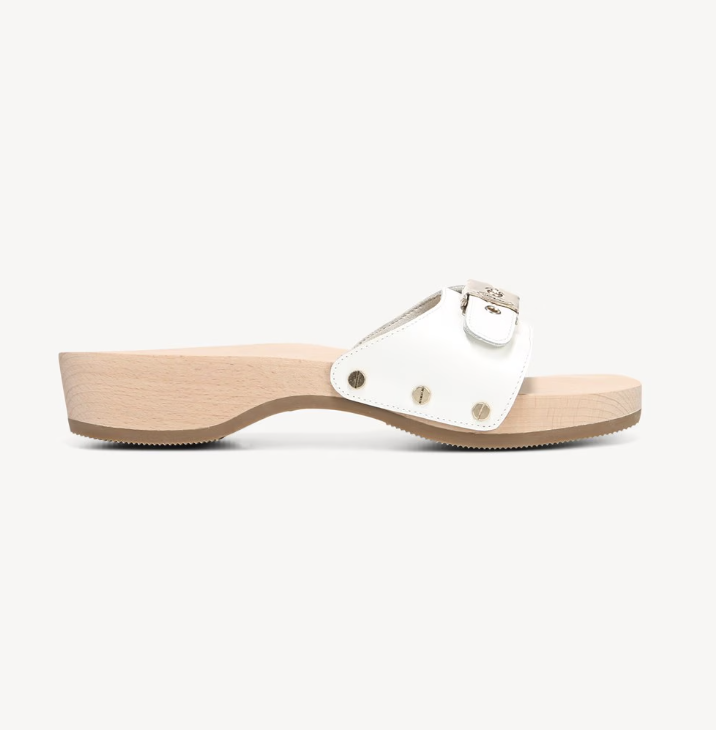 A product shot of the Dr. Scholl's original sandals in white