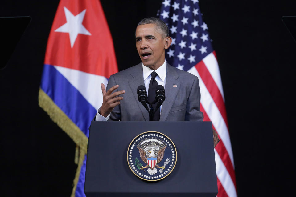 President Obama speaking in Cuba in March. (Chip Somodevilla/Getty Images)