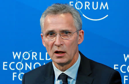 NATO Secretary General Jens Stoltenberg attends the World Economic Forum (WEF) annual meeting in Davos, Switzerland, January 24, 2019. REUTERS/Arnd Wiegmann