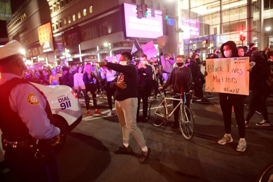 <div class="inline-image__caption"><p>Protesters in Philadelphia angry about the police killing last year of a Black man in Minnesota.</p></div> <div class="inline-image__credit">Photo by Mark Makela/Getty Images</div>
