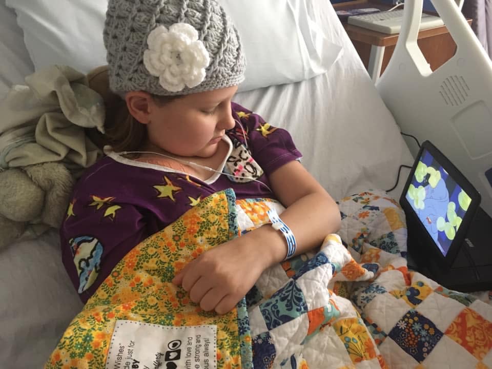 Laura Bray's daughter, Abby, receiving chemotherapy treatment. (Photo: Courtesy of Laura Bray)