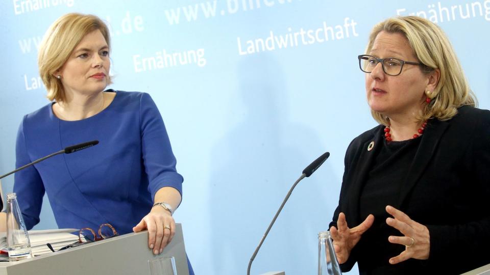 Landwirtschaftsministerin Julia Klöckner (l) und Umweltministerin Svenja Schulze.
