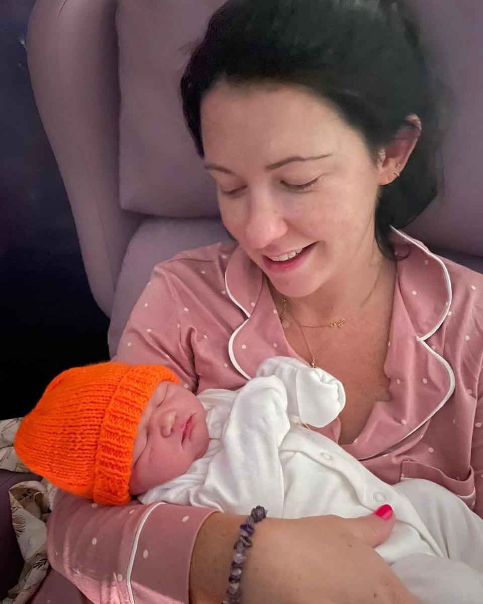 Although Miller laboured at home, baby Fionnula was born in hospital following a shortage of midwives. (Siobhan Miller/SWNS)