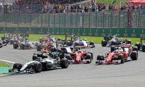 Belgium Formula One - F1 - Belgian Grand Prix 2016 - Francorchamps, Belgium - 28/08/16 - Mercedes' Nico Rosberg of Germany leads the race at the start of the Belgian F1 Grand Prix. REUTERS/Yves Herman