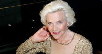 Bond girl Honor Blackman <a href="https://uk.movies.yahoo.com/honor-blackman-dies-aged-94-avengers-james-bond-153928386.html" data-ylk="slk:died from natural causes;elm:context_link;itc:0;sec:content-canvas;outcm:mb_qualified_link;_E:mb_qualified_link;ct:story;" class="link  yahoo-link">died from natural causes</a> at the age of 94. The British actor had starred as Pussy Galore in <em>Goldfinger</em> opposite Sean Connery and was also known for her role in TV series <em>The Avengers</em>. (Photo by Rosie Greenway/Getty Images)