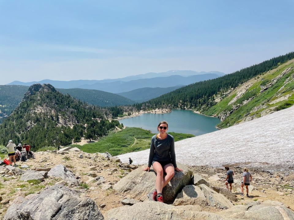 The author at St. Mary's Glacier, a popular Colorado hike.