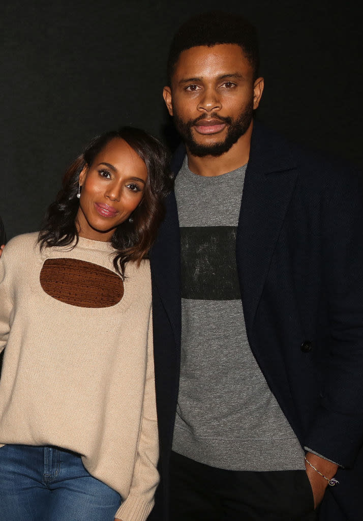 Kerry Washington and husband Nnamdi Asomugha pose at a screening for Annapurna Pictures film "If Beale Street Could Talk"