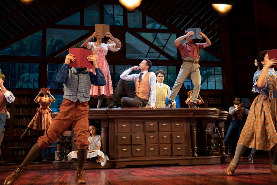 The library scene from the Broadway revival of "The Music Man."