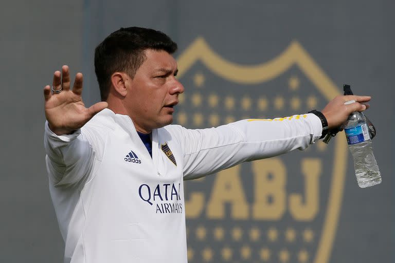 Sebastián Battaglia, durante un entrenamiento. Hoy vivió un episodio muy fuerte con Almendra