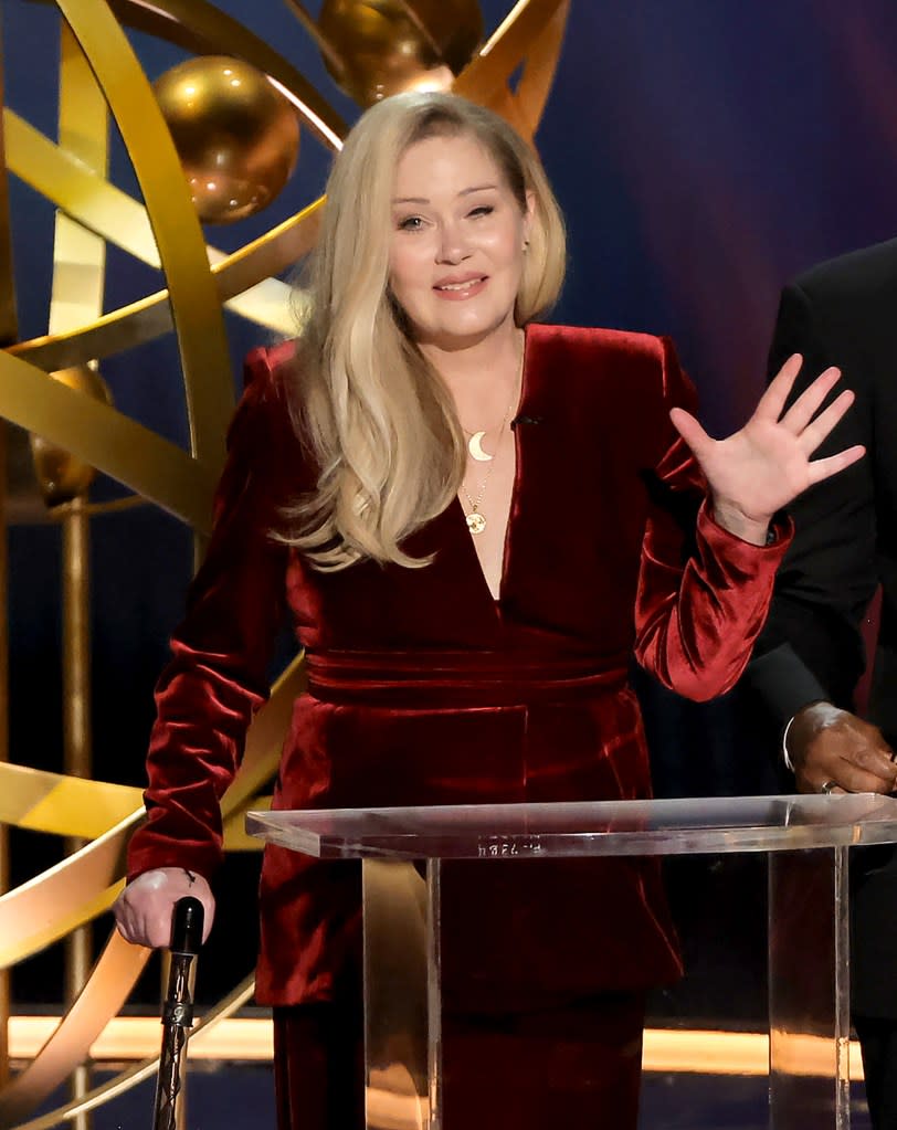 Christina Applegate was able to attend the 2024 Emmys with a cane. Getty Images