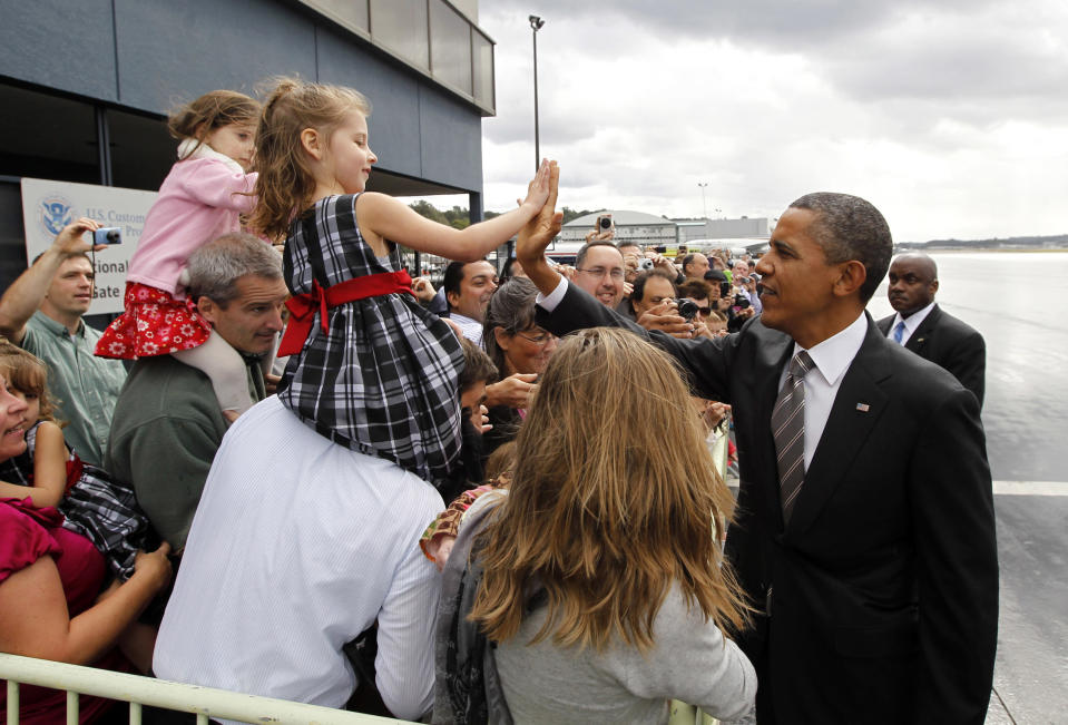 U.S. President Barack Obama arrives in Seattle