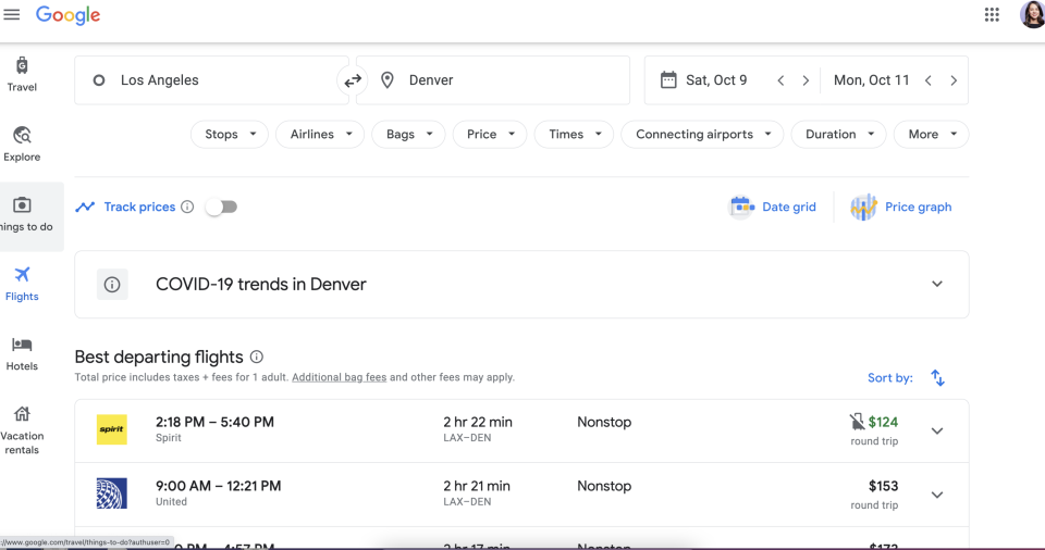 Booking flights in advance via Google Flights