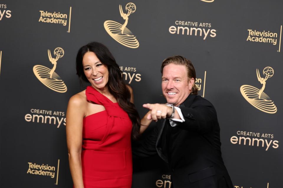 <div class="inline-image__caption"><p>Joanna and Chip Gaines at the 2022 Creative Arts Emmys in Los Angeles.</p></div> <div class="inline-image__credit">Matt Winkelmeyer/WireImage</div>