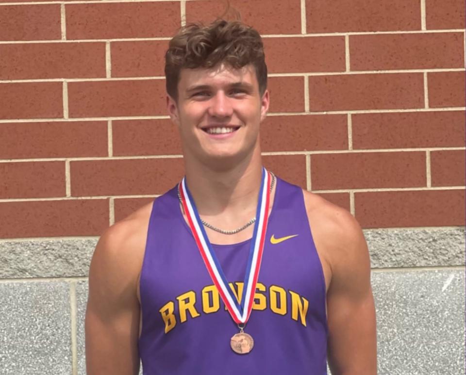 Bronson's Boston Bucklin earn All State honors in the 800 meter run at the D3 State Finals. Bucklin finished in seventh place.