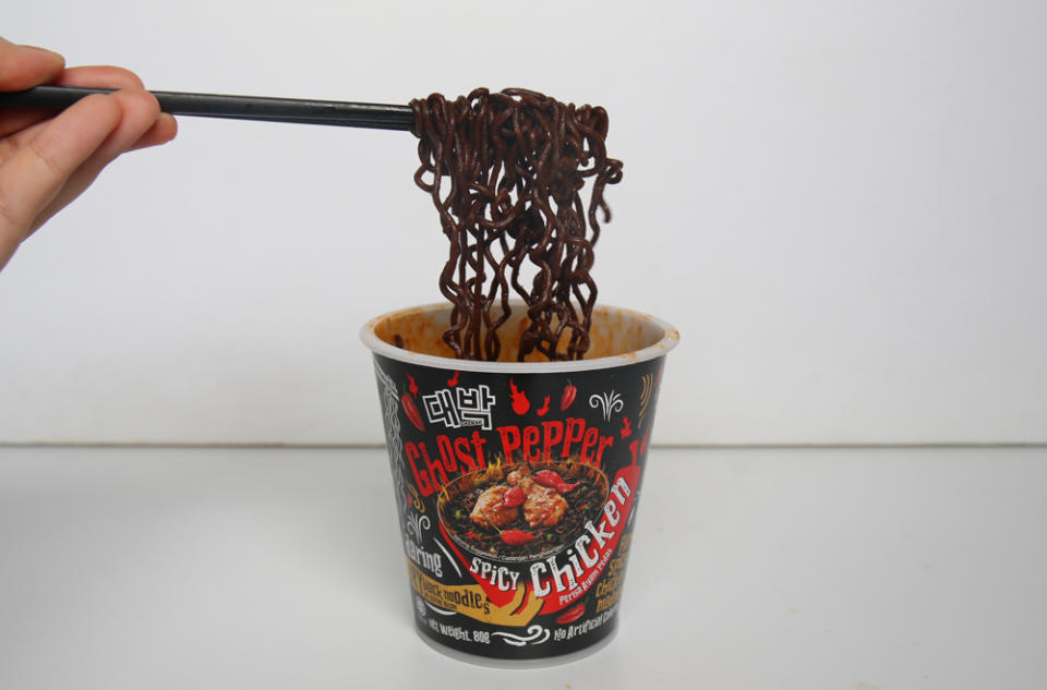 image of daebak ghost pepper spicy chicken noodles