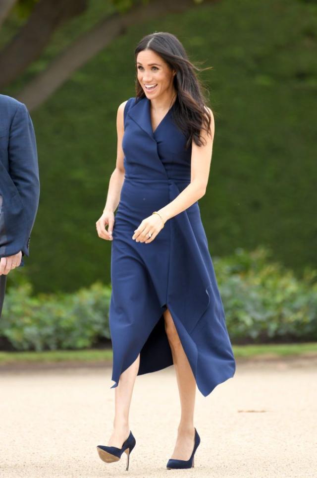 Meghan Markle Wore a Strapless Jumpsuit and Toe-Ring Sandals