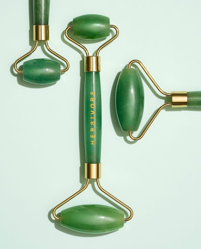 Face rollers have been around for many years, but only recently have made their mainstream appearance. <a href="https://fave.co/2RYjhEP" target="_blank" rel="noopener noreferrer">This Jade facial roller by Herbivore</a>&nbsp;"promotes lymphatic drainage," according to its product page on Sephora, to reduce the appearance of fine lines, wrinkles and puffiness. At the very least, a nice jade roller is a ritualistic way to make your favorite night serums go further because your hands won&rsquo;t accidentally absorb all of those precious oils. <a href="https://fave.co/2RYjhEP" target="_blank" rel="noopener noreferrer">Get it at Sephora</a>.