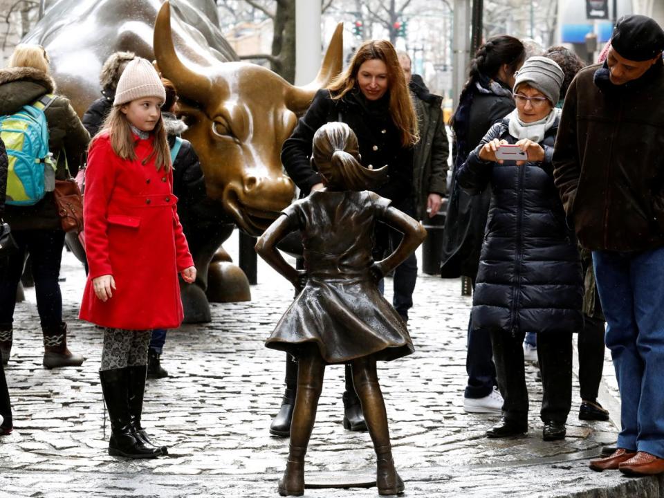 The firm discussed the statue with the city before installing, unlike when the charging bull was first fitted Reuters/Brendan McDermid