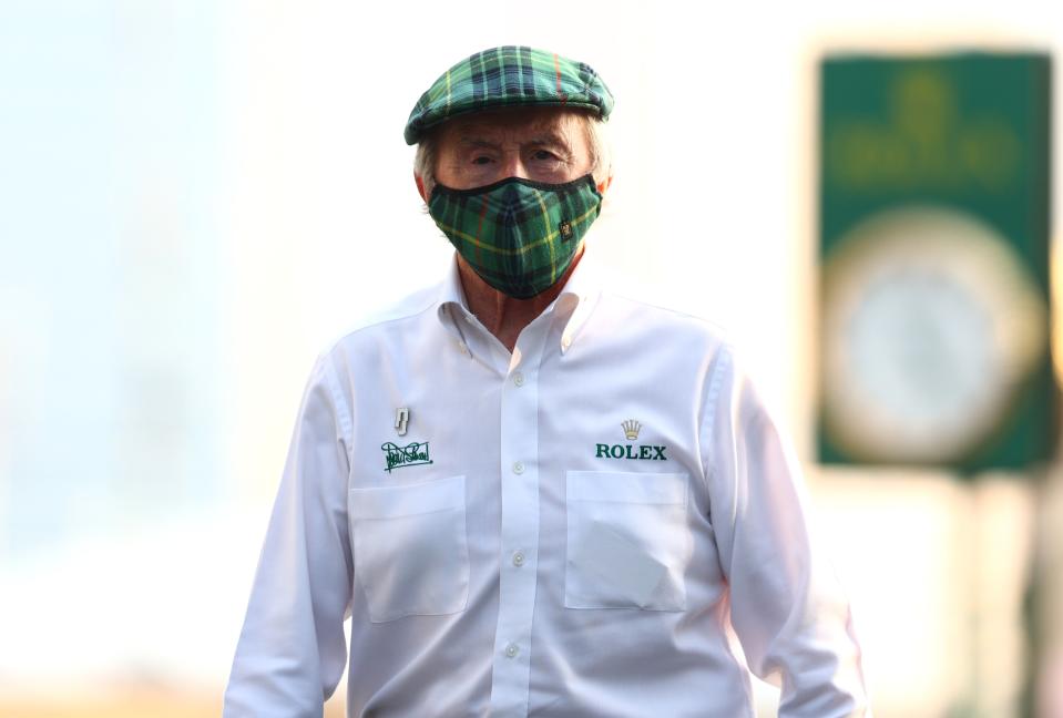 Sir Jackie Stewart walks in the Paddock (Getty)