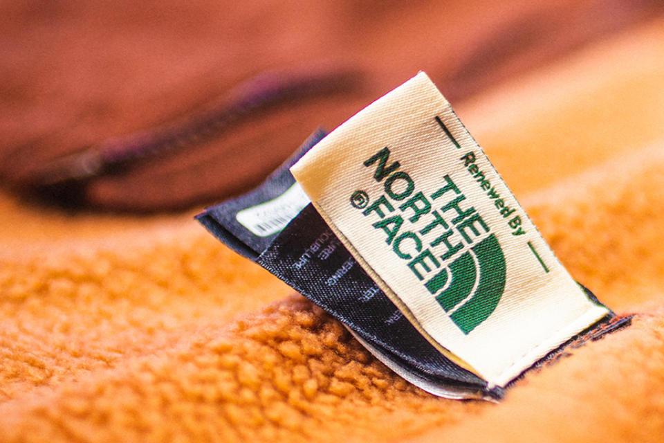 An apparel tag from the Renewed Collection from The North Face. - Credit: Courtesy of The North Face