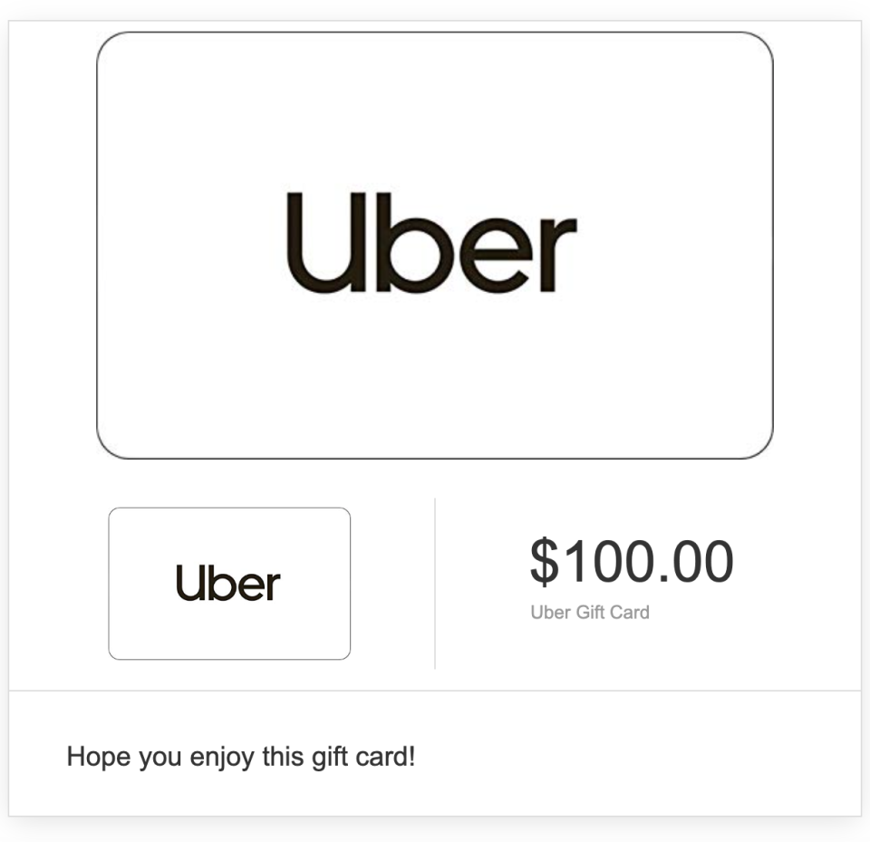 Uber Gift Card