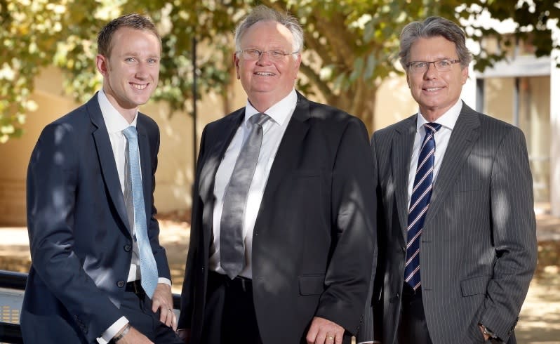 Rowan Hemsley, Stuart Patterson and Warwick Hemsley. Picture: Bill Hatto/The West Australian.
