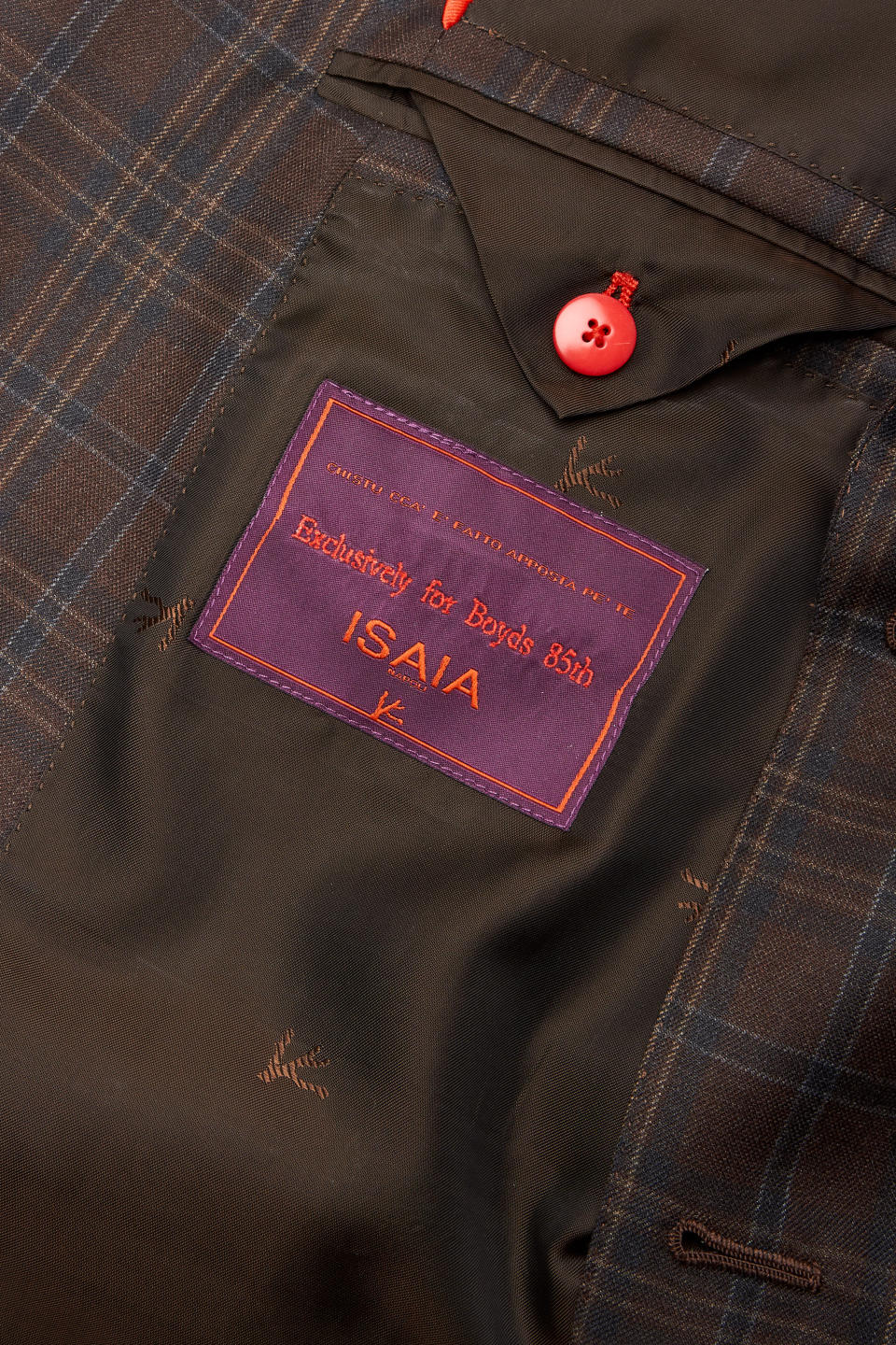 Isaia label for Boyds