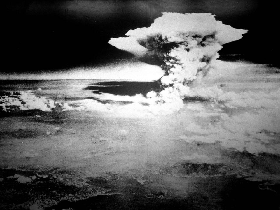 The atomic bomb explosion on Hiroshima in 1945.