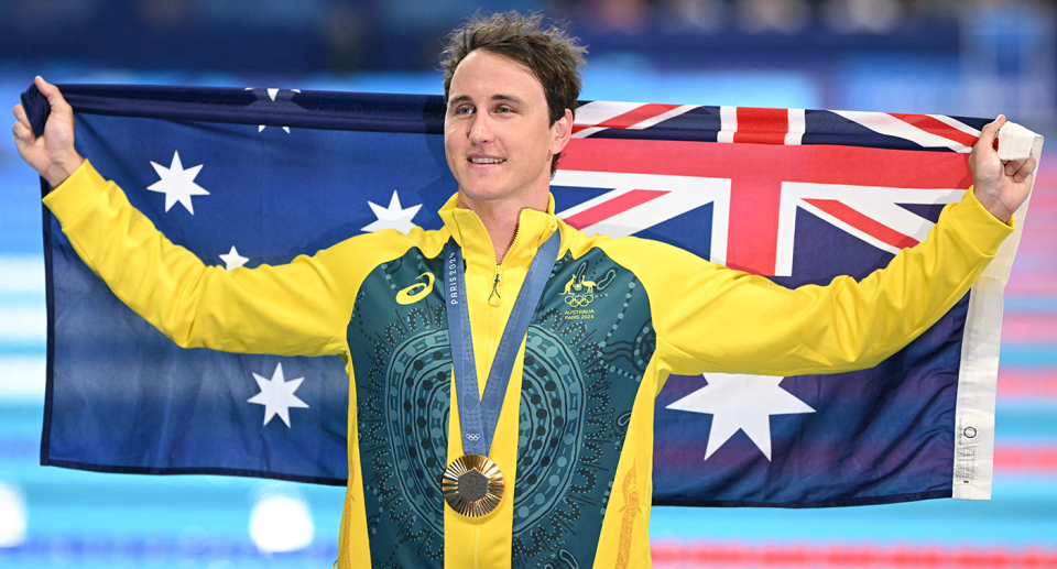 Cameron McEvoy is the first person from Australia to win gold in the 50m freestyle. Pic: Getty