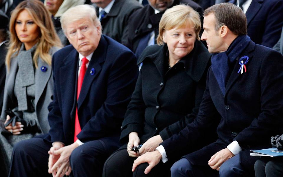 Donald Trump has for the second time blasted Emmanuel Macron's call for a