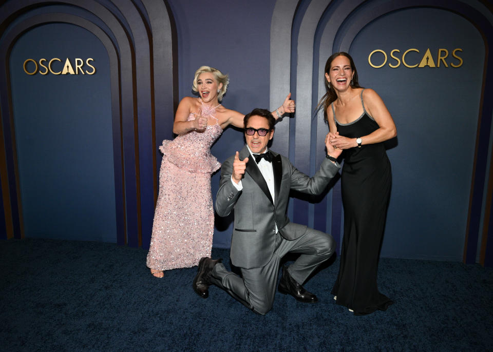 Florence Pugh, Robert Downey Jr. and Susan Downey