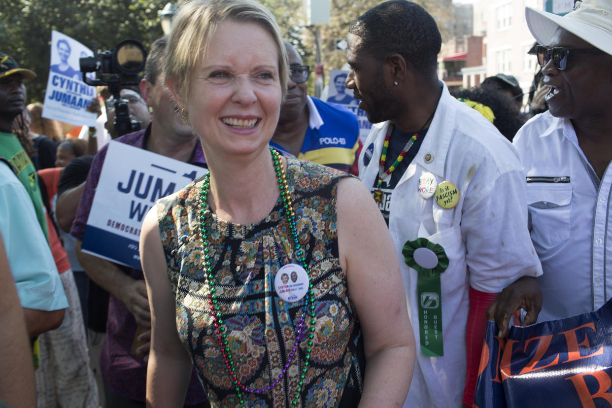 Cynthia Nixon spoke to Yahoo Lifestyle about how she was feeling on primary day. (Photo: Andrew Lichtenstein/Corbis via Getty Images)