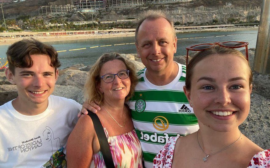 Damian Lloyd and his wife and daughter had to pay £165 to check in at the airport. Their son flew out separately to join them on holiday in Gran Canaria