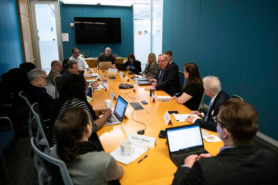 USA TODAY's Editorial Board meets with White House drug czar Jim Carroll on Dec. 4, 2019.